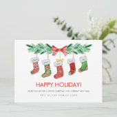 Cartes Pour Fêtes Annuelles Noëls de Noël 5 Noms de famille heureux (Debout devant)