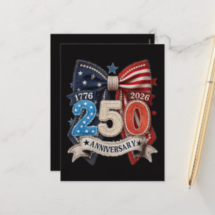 Cartes Pour Fêtes Annuelles Nœud du drapeau américain 250e anniversaire patrio