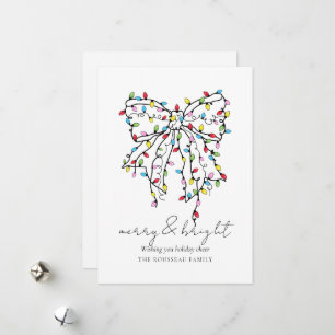 Cartes Pour Fêtes Annuelles Nœud papillon de lumières de Noël Coquette Joyeux