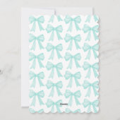 Cartes Pour Fêtes Annuelles Nœuds Vert Menthe Personnalisés Photo de Noël (Dos)