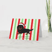 Cartes Pour Fêtes Annuelles Noir aux cheveux longs et Tan de teckel (Dos)