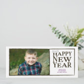 Cartes Pour Fêtes Annuelles Noir & Blanc Bonne année (Debout devant)