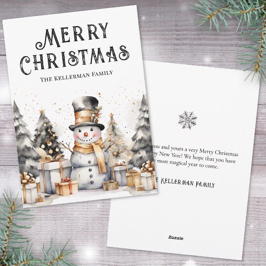 Cartes Pour Fêtes Annuelles Noir Blanc hiver Élégant Noël