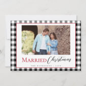 Cartes Pour Fêtes Annuelles Noir blanc marié Noël moderne (Devant)