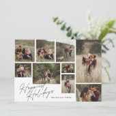 Cartes Pour Fêtes Annuelles Noir blanc moderne Noël 9 Photo Happest (Debout devant)