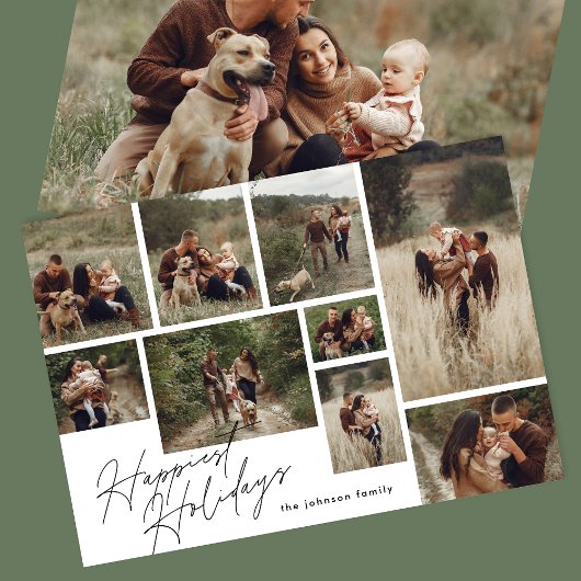 Cartes Pour Fêtes Annuelles Noir blanc moderne Noël 9 Photo Happest