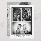 Cartes Pour Fêtes Annuelles Noir blanc simple photo Noël personnalisé (Devant / Derrière)