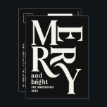 Cartes Pour Fêtes Annuelles Noir de joyeux noir marine minimaliste moderne<br><div class="desc">Moderne minimaliste traditionnel rétro typographie graphique vintage noir joyeux carte de vacances Noël. Une partie d'une collection de vacances audacieuse et amusante.</div>