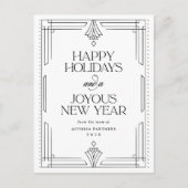 Cartes Pour Fêtes Annuelles Noir et Blanc | Joyeuses Fêtes de fin d'année Entr (Devant)