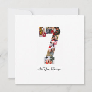 Cartes Pour Fêtes Annuelles Noir et blanc Numéro 7 Photo Collage