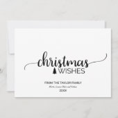 Cartes Pour Fêtes Annuelles Noir et blanc simple Noël (Devant)