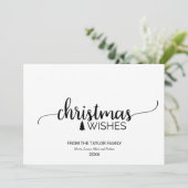 Cartes Pour Fêtes Annuelles Noir et blanc simple Noël (Debout devant)