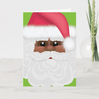 Cartes Pour Fêtes Annuelles Noir gai ou Afro-américain Père Noël de vacances