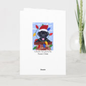 Cartes Pour Fêtes Annuelles Noir Labrador Chiot Père Noël Noël (Dos)