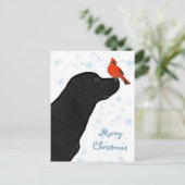 Cartes Pour Fêtes Annuelles Noir Labrador Joyeux Noël - Chien mignon (Debout devant)
