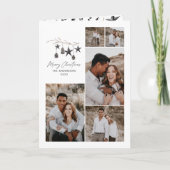 Cartes Pour Fêtes Annuelles Noir moderne élégant script Noël multi photo (Devant)