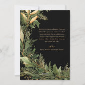 Cartes Pour Fêtes Annuelles Noir moderne Noir Vert de Noël Botanique (Dos)