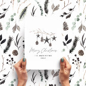 Cartes Pour Fêtes Annuelles Noir moderne scandi élégant script Noël