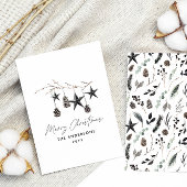 Cartes Pour Fêtes Annuelles Noir moderne scandi élégant script Noël