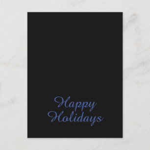 Cartes Pour Fêtes Annuelles Noir neutre & Bleu Élégant Simplement Joyeuses Fêt