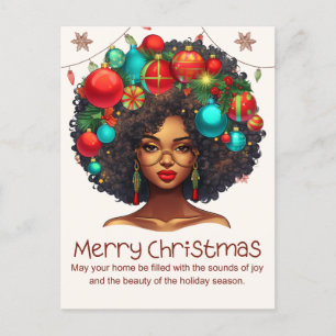 Cartes Pour Fêtes Annuelles Noir Noël Sista Melanin Queen Femmes Noël