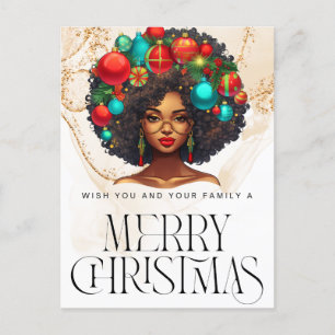 Cartes Pour Fêtes Annuelles Noir Noël Sista Melanin Queen Femmes Noël