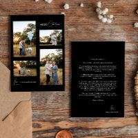 Noir Simple moderne Noël Quatre photos Collage