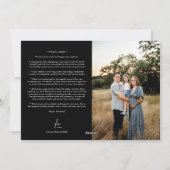 Cartes Pour Fêtes Annuelles Noir simple moderne photo de Noël (Dos)