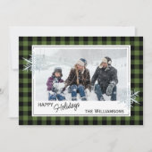Cartes Pour Fêtes Annuelles Noir vert bison bûcheron à bille de bois Plaid & S (Devant)