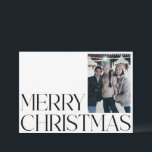 Cartes Pour Fêtes Annuelles Noir Vintage minimaliste Noir Blanc Deux Photo Noë<br><div class="desc">Carte de Noël minimaliste Vintage noir blanc deux photos</div>