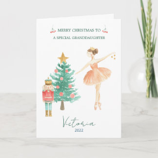 Cartes Pour Fêtes Annuelles Noisette Ballerina Grand-fille Noël