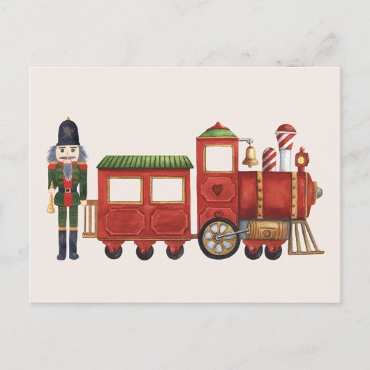 Cartes Pour Fêtes Annuelles Noisette de Noël avec train (Devant)