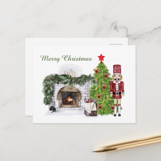 Cartes Pour Fêtes Annuelles noisette de Noël festive (Devant/Arrière en situation)
