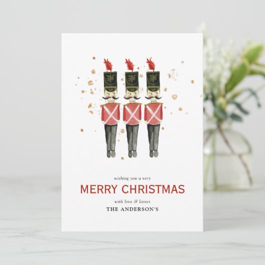 Cartes Pour Fêtes Annuelles Noisette rouge et or Noël (Debout devant)