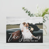 Cartes Pour Fêtes Annuelles Nom avec message Bonne année photo (Debout devant)