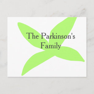 Cartes Pour Fêtes Annuelles Nom de famille pastel abstrait feuille verte rétro