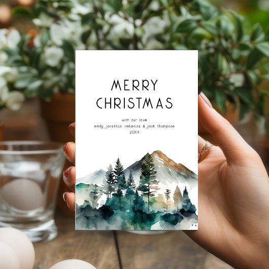 Cartes Pour Fêtes Annuelles Nom de la forêt d'hiver Joyeux Noël