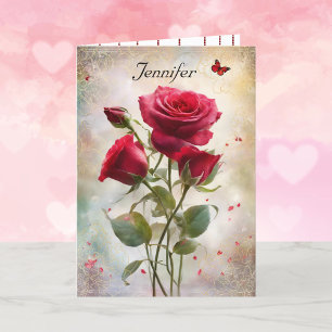 Cartes Pour Fêtes Annuelles Nom de personnalisation de l'Heureuse Sainte-Valen