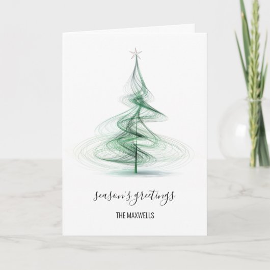 Cartes Pour Fêtes Annuelles nom de sapin de Noël minimal (Devant)