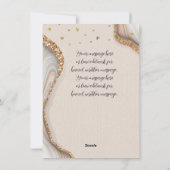 Cartes Pour Fêtes Annuelles Nom en écriture & Message, Cœurs Pailletés, Marbre (Dos)