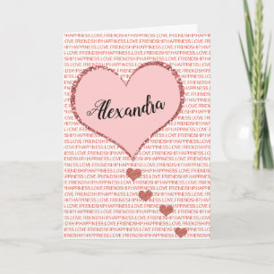 Cartes Pour Fêtes Annuelles Nom personnalisé Heureuse Sainte-Valentin