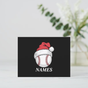 Cartes Pour Fêtes Annuelles Nom personnalisé Noël Baseball Noël Chapeau de Pèr
