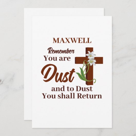 Cartes Pour Fêtes Annuelles Nom Personnalisé Se Souvenir Que Vous Êtes Poussiè (Devant / Derrière)