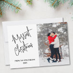 Cartes Pour Fêtes Annuelles Nom photo moderne de Noël Merriest<br><div class="desc">Cette carte moderne de Noël dispose d'un modèle photo à remplacer par votre photo,  et dit Noël Merriest dans la typographie stylisée.</div>