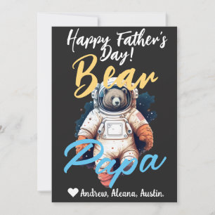 Cartes Pour Fêtes Annuelles Noms chic simples d'astronaute d'ours Papa personn