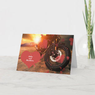 Cartes Pour Fêtes Annuelles Noms de couple Thème de moto Saint-Valentin