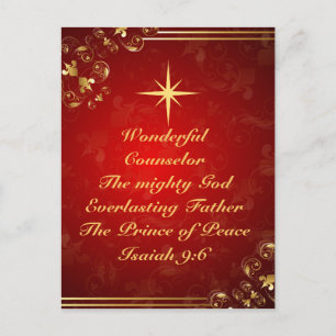Cartes Pour Fêtes Annuelles Noms de Dieu Bible Verse Ésaïe 9:6, Noël