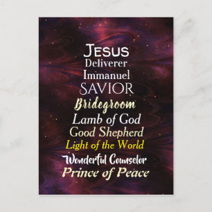 Cartes Pour Fêtes Annuelles Noms de Jésus à Noël