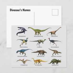 Cartes Pour Fêtes Annuelles Noms des dinosaures