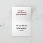 CARTES POUR FÊTES ANNUELLES **NON** AUSSI TRANQUILLE QUE LA SOURIS "À NOËL" (Intérieur)